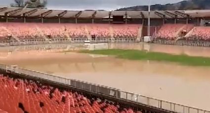 Las redes quedan impactadas con las imágenes de la inundación en el Estadio Fiscal de Talca