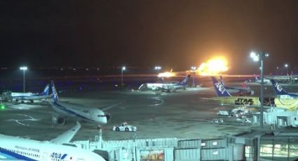 Tragedia en Tokio: avión de Japan Airlines chocó contra aeronave militar y se incendió